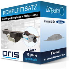 Für Ford Transit Kasten/Bus 00- ORIS Anhängerkupplung starr + 13polig E-Satz PKW