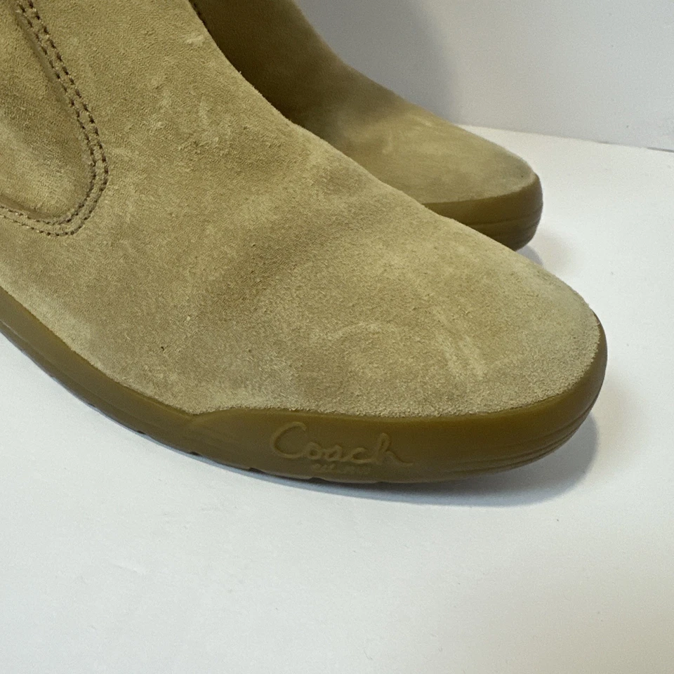 Coach Tatum Brown Leather & Wool Knit Mid Calf Boots-Size 8M - Image 4 of 4