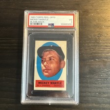 1963 Topps - Peel-Offs Mickey Mantle Blank Back PSA 3