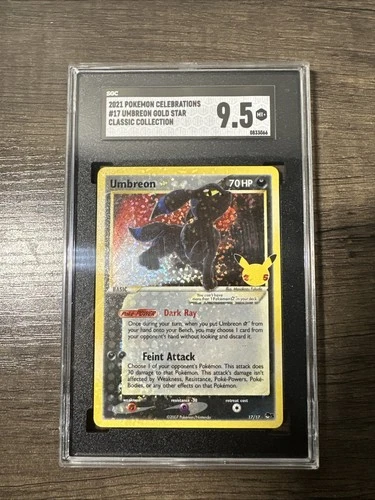 2021 Pokemon Celebrations Umbreon Gold Star Classic Collection Series SGC 9.5