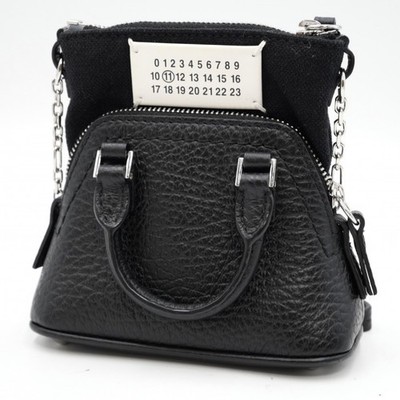 Maison Margiela 5AC Classique Baby Schultertasche Schwarz Leder Mini