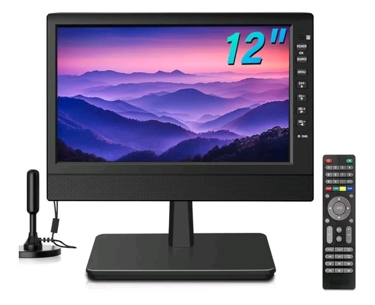 Feihe 12" Portable Small TV HD Display, HDMI & USB Ports Built-in Digital Tuneer