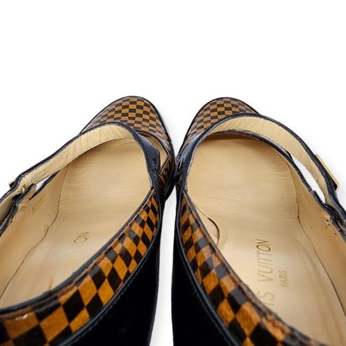 Louis Vuitton Damier Patent Leather Pumps Mary Jane Genuine Leather 23cm 36 - Picture 20 of 24