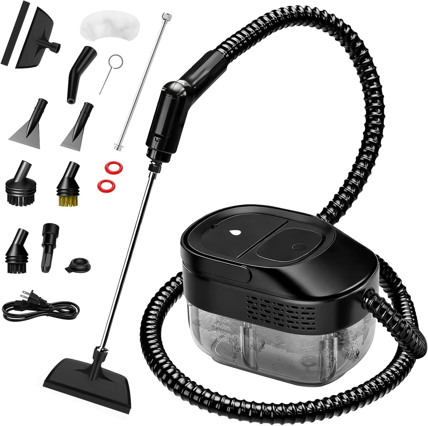 Portable Pressurized Steam Cleaner with 15-Piece Kit and Fast Heat-Up
