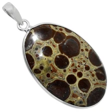 Natural Poppy Jasper 925 Sterling Silver Pendant Jewelry P-1001
