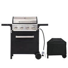 New 4 Burners Propane BBQ Gas Grill with Cover 36,000 BTU Outdoor LP GAS GRILL