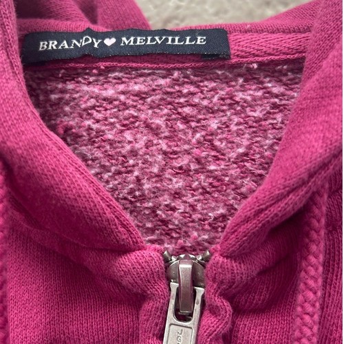 Brandy Melville Cropped Zip Up Hoodie one size - Picture 3 of 8