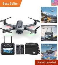 Drones with Camera for Adults 4K, WF33 GPS Foldable FPV Drone with 4.5" LCD S...