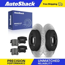 Rear Drilled Slotted Brake Rotors Premium Ceramic Pads for Dodge Charger