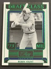2024 Panini Three And Two Robin Yount Draft Class Emerald /5 SSP Brewers HOF
