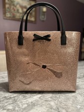 Kate Spade Mavis Street Rose Gold Glitter Large Tote Shoulder Bag