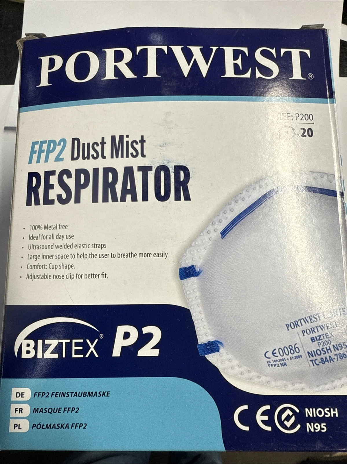 Case 600 Piece N95 Face Mask Dust Particulate Respirator Protection w/o Valve