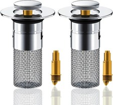 2 Pcs Bathroom Sink Stopper Hair Catcher Bathroom Pop Up Sink Drain Plug Strainr
