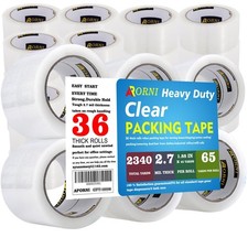Clear Packing Tape Heavy Duty Refill Rolls Sealing Great for Packing Box Ship...