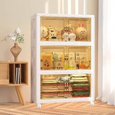 Folding Wardrobe Open Front Large Capacity Clothes Storage Cabinet Locker W/Lid