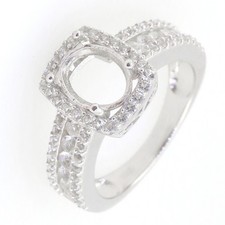 Sterling Silver Semi Mount Ring Setting Oval OV 9X7mm