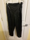 SALE! DKNY Damen Schwarz Stretch High Waist Kunstleder Leggings Hose XS