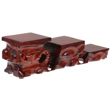 Carved Wood Display Stand Arts Antique Base Holder Teapot Stand Wooden Pedestal
