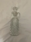 Vintage 1960's Anchor Hocking Wexford 7.5" Oil/Vinegar Glass Cruet & Stopper