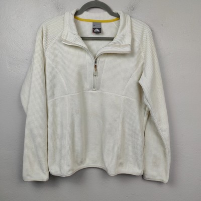 Vintage Nike ACG Fleece Pullover Womens Large Off-White 1/2 Zip Sweater Jacket