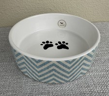 Park Life Designs 6.25" Medium 4 Cup Pet Bowl Sage Green Chevron Zig-Zag Dog Cat