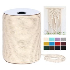 Macrame Cord 3mm x 328Yards 984Feet , Natural Cotton Macrame Rope - 3 Strands...