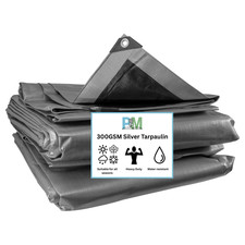 Tarpaulin Strong 300GSM Silver/Black Camping Tarp Durable Ground Sheet Cover