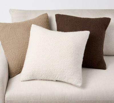 Rejuvanation Wool Pillow Cover 20x20'' - Cream color, 100% wool