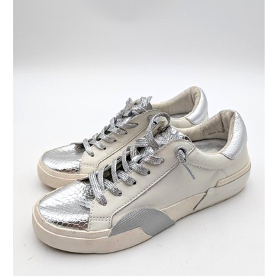 Dolce Vita Zina Sneaker Shoes Women's Snakeskin Silver/White Size US5.5 EU35.5