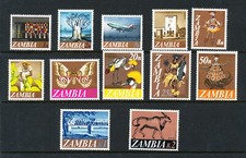 ZAMBIA 1968 SG 129/40 Light Mounted Mint Set.