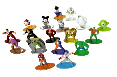 Lot of 18 Jada Nano Super Hero & Disney Die-Cast 1.5'' Mini-Figures