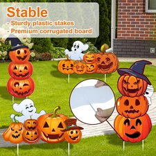 Gamexcel Halloween Ghost Pumpkin Stakes Prop For Lawn Yard Garden Decoration