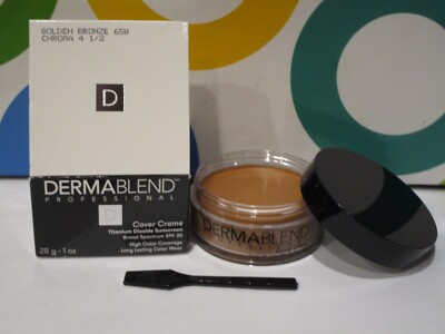 DERMABLEND ~ COVER CREME HIGH COLOR COVERAGE ~ GOLDEN BRONZE 65 W ~ 1 ...