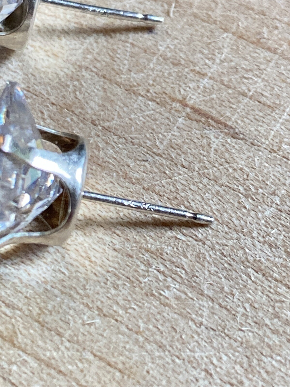 Large Sterling Silver 925 Stud Rhinestone Earrings - image 10