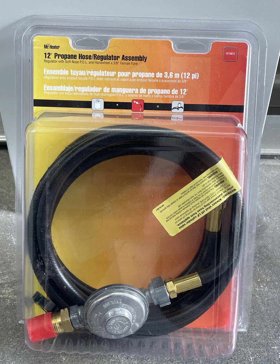 Mr. Heater 12-foot Propane Hose u0026amp; Regulator Assembly w/Soft Nose POL  Hand Wheel | eBay