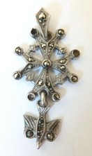 SAINT ESPRIT pendentif argent massif + marcassite 19e silver holly st spirit 