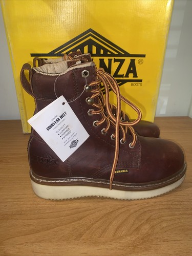 Botas de trabajo Bonanza unisex de 8"" punta borgoña suave resistentes al aceite para hombre 5 mujeres 7 - Imagen 5 de 21