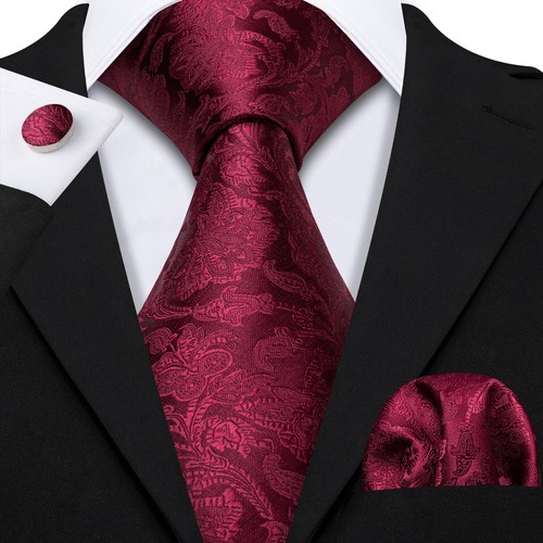 200 Color Mens Ties Paisley Striped Floral Solid Silk Tie Necktie Set Wedding - Imagen 187 de 246