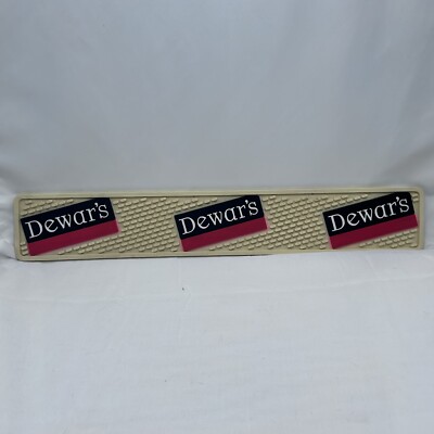 Dewar's White Label Scotch Whisky Rubber Runner Bar Rail Mat 21'' X 3.5'' EUC