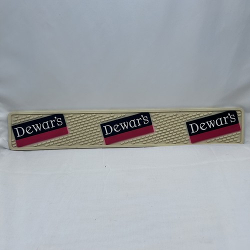 Dewar's White Label Scotch Whisky Rubber Runner Bar Rail Mat 21" X 3.5" EUC