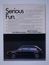 1984 Volkswagen GTI Vintage Serious Fun Original Magazine Print Ad 8 x 11"