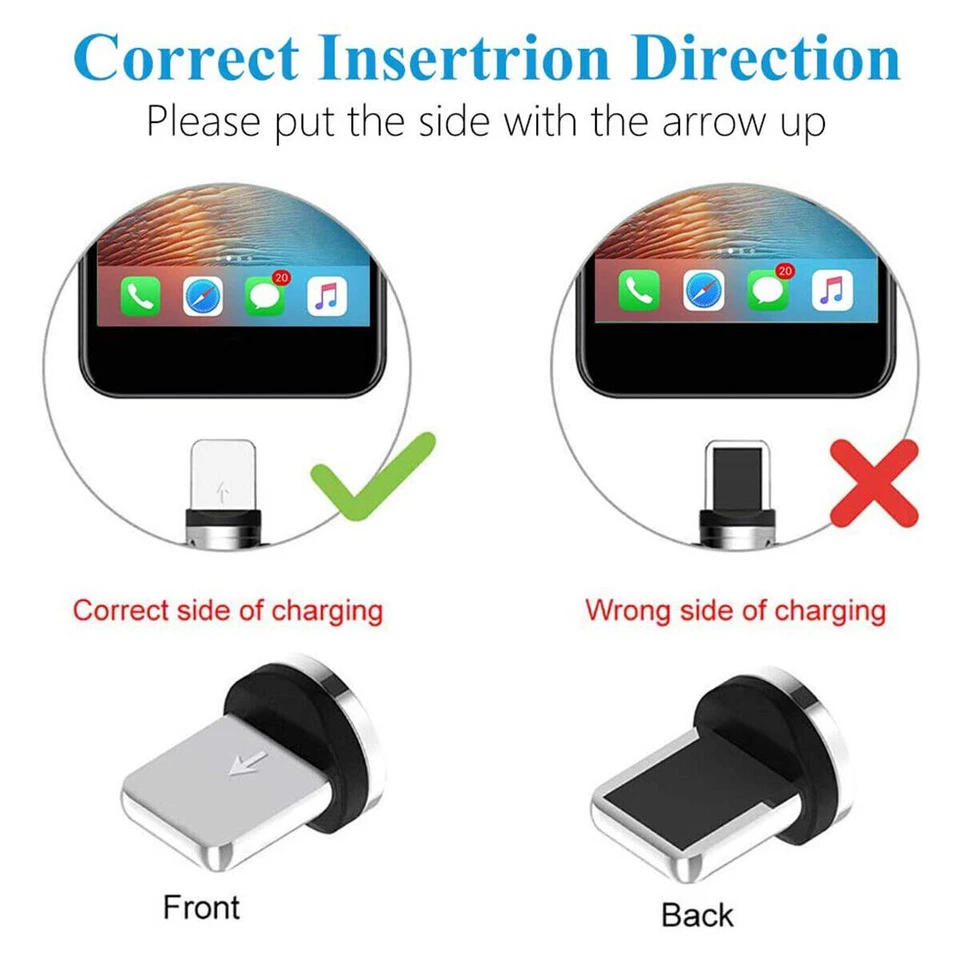 Magnetic Phone Charger Cable USB Charging Cord For iPhone Type C Micro Samsung - Image 4 of 4
