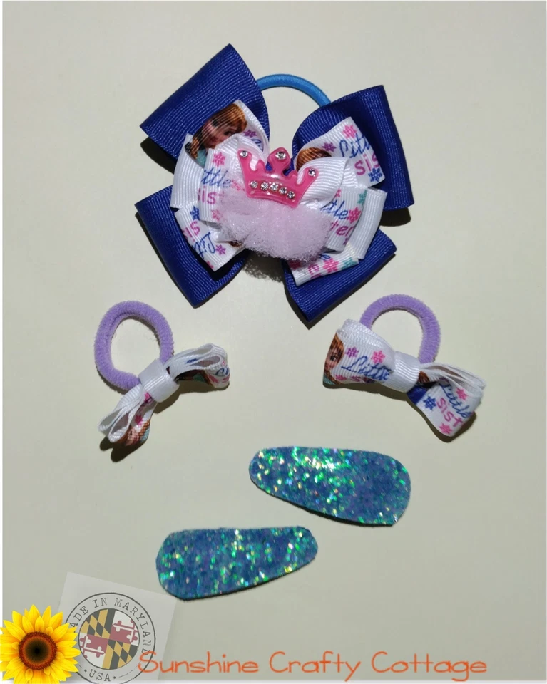 Little Sister "Anna" Inspired Hair Bow Set of 5 - Image 3 of 4