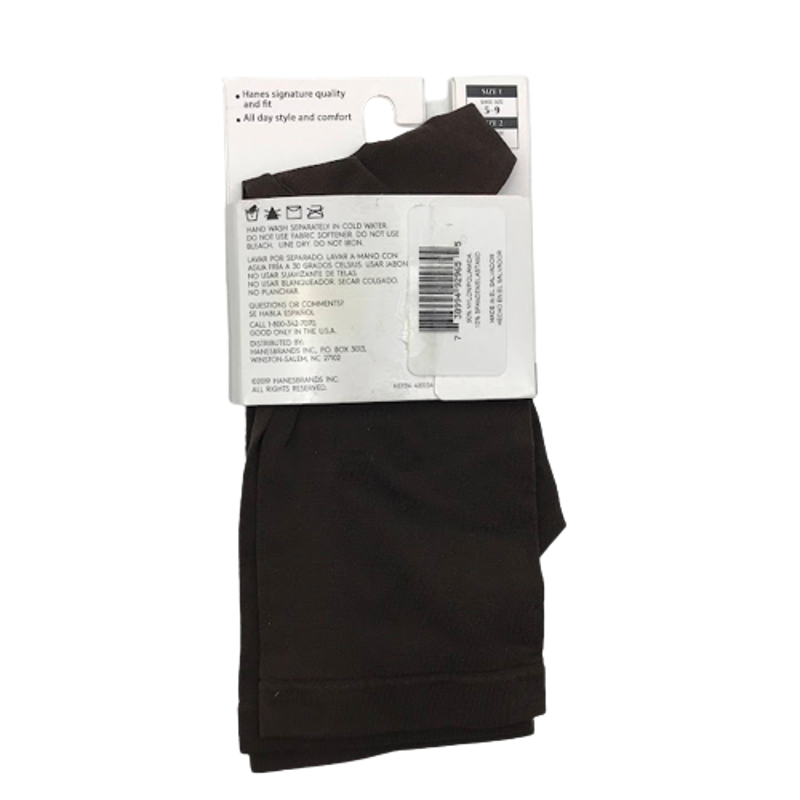 Hanes 2Pairs Women's Perfect Socks Opaque Anklet Sz1 Sheer Toe Coffee