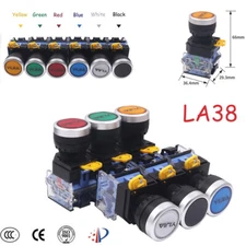 22mm Push Button On Off  Switch Momentary Latching Red Blue Black Green