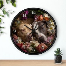 Pitbull Floral Wall Clock, Dog Lover Decor, Pet Memorial Timepiece, Home [...]