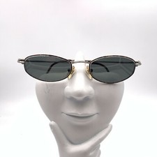 Vintage Nautica N7029 Tortoise Gray Metal Oval Sunglasses FRAMES ONLY Italy
