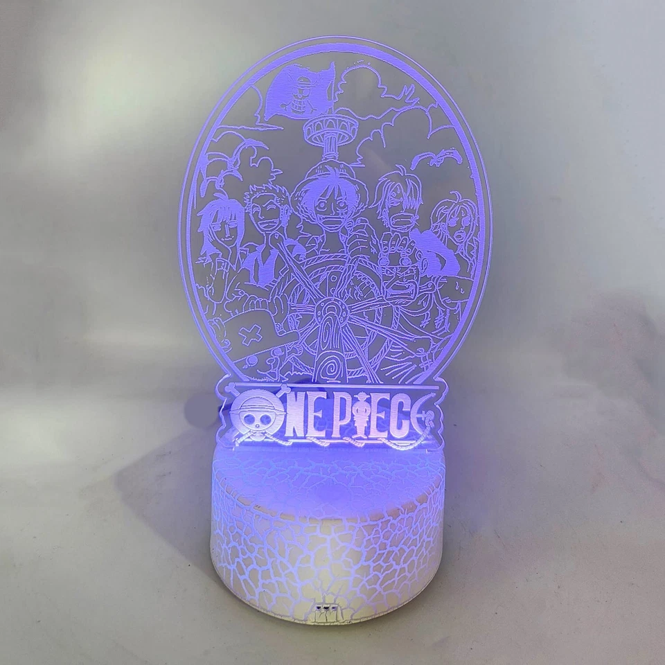 Lampada LED One Piece 3D con Personaggi Anime | Luce Notturna RGB Multicolore - Immagine 3 di 4