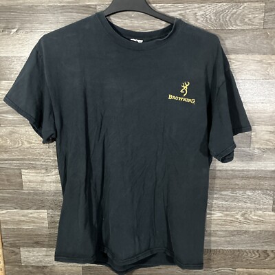 Browning Buckmark Outdoors Hunting Short Sleeve T-Shirt Black Size