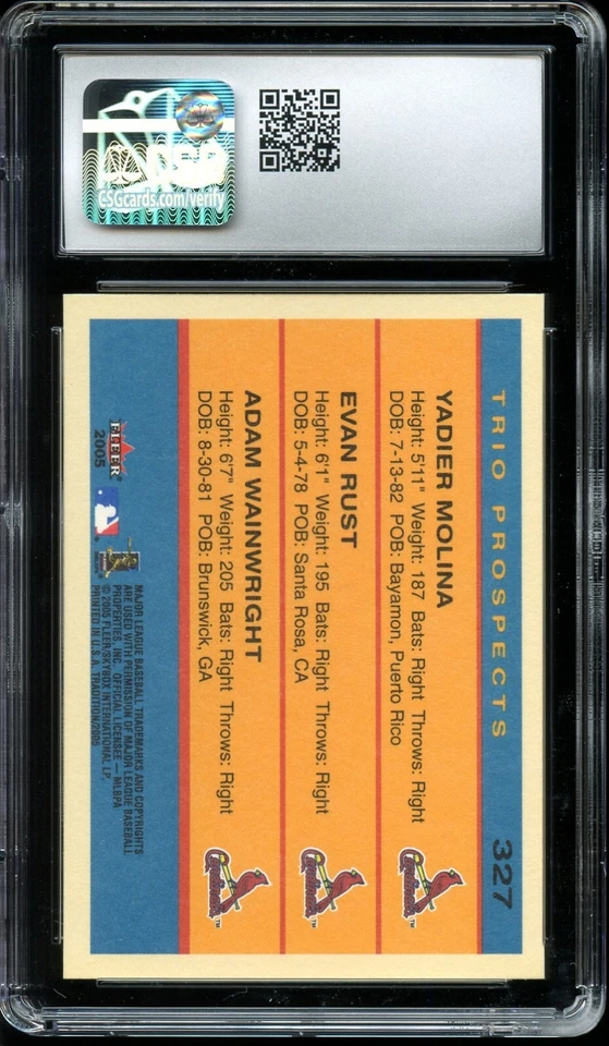 Fleer Tradition Yadier Molina Evan Rust 2005 Adam Wainwright radiocontrol #327 CSG 10 GEMA Foto 2 de 2